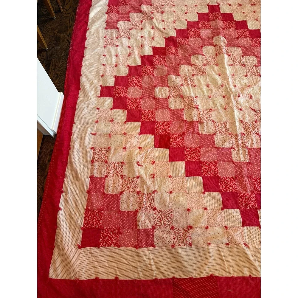 Big Quilt. Tied blanket Valentines Colors